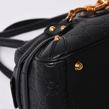画像をギャラリービューアに読み込む, 極美品 GUCCI ホースビット ワンショルダーバッグ 159899 ブラックレザー グッチシマ バンブー ゴールド金具 中古 4a000216