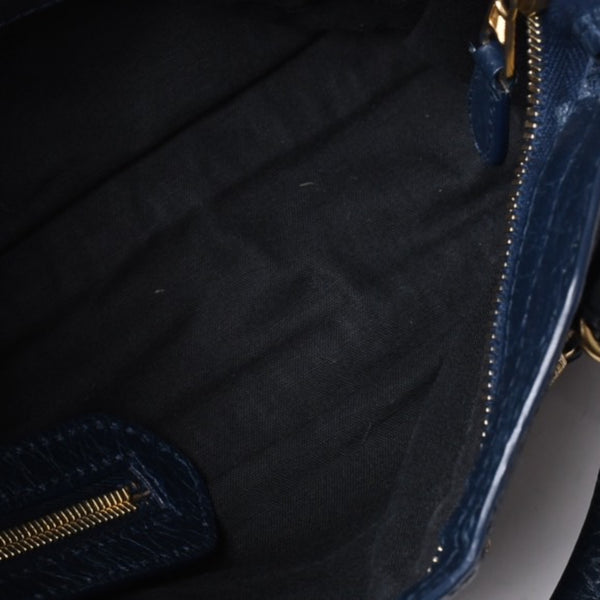 極美品 BALENCIAGA バレンシアガ LE CITY MINI ミニ シティ 2WAYバッグ 309544 ネイビー ゴールド金具 美品 中古 4a000367