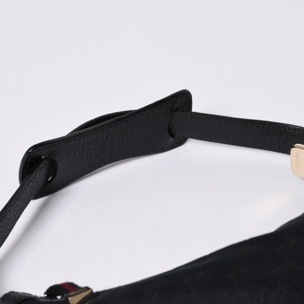 Very good condition GUCCI Gucci one shoulder handbag 162895 002403 GG canvas leather black gold hardware used 4a000192