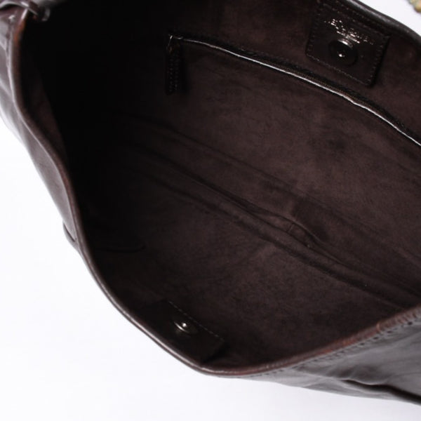 YVES SAINT LAURENT MOMBASA Handbag 107232 Metal Handle Leather GP Gold Brown Good Condition Used 4a000420
