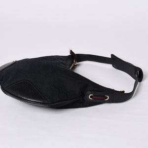 Very good condition GUCCI Gucci one shoulder handbag 162895 002403 GG canvas leather black gold hardware used 4a000192