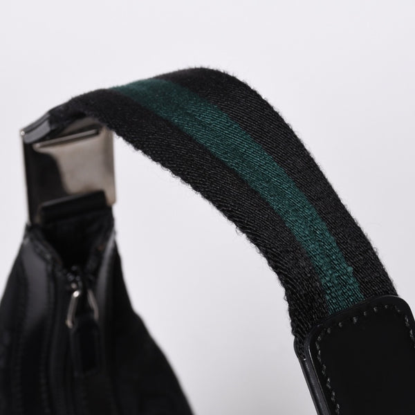 GUCCI Gucci One Shoulder Hobo Handbag 211524 491404 Canvas Sherry Line Black Good Condition Used 4a000134
