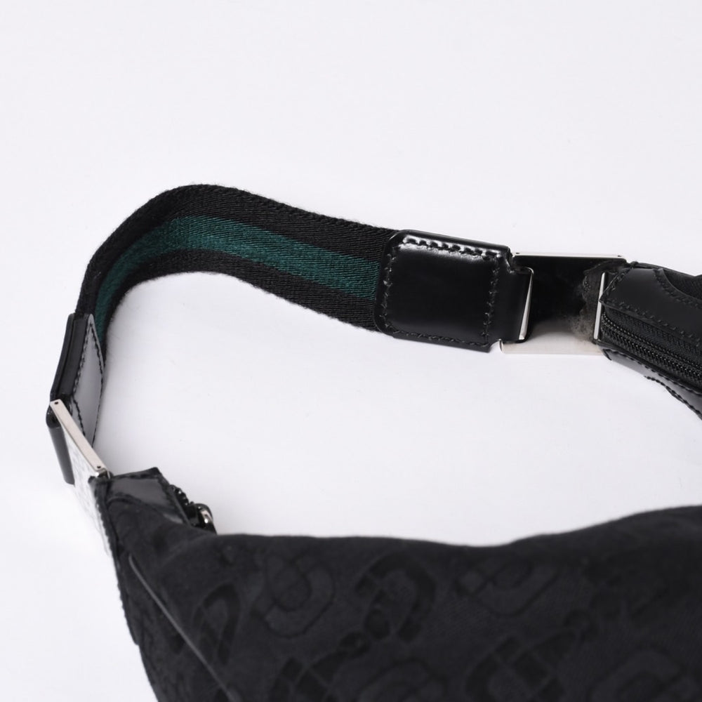 GUCCI グッチ ワンショルダー ホーボー ハンドバッグ 211524 491404 キャンバス シェリーライン ブラック 美品 中古 4a000134