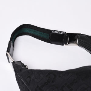 GUCCI Gucci One Shoulder Hobo Handbag 211524 491404 Canvas Sherry Line Black Good Condition Used 4a000134