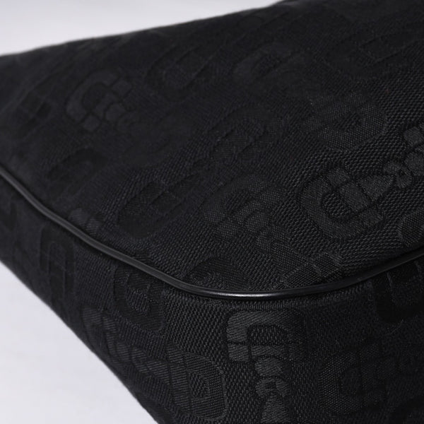 GUCCI Gucci One Shoulder Hobo Handbag 211524 491404 Canvas Sherry Line Black Good Condition Used 4a000134