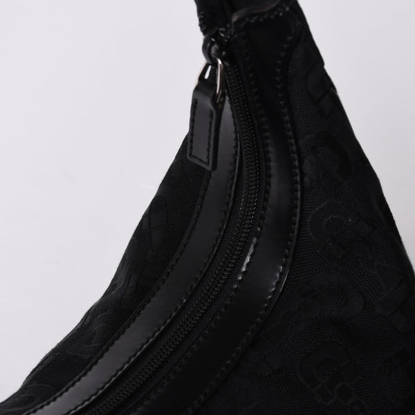 GUCCI Gucci One Shoulder Hobo Handbag 211524 491404 Canvas Sherry Line Black Good Condition Used 4a000134