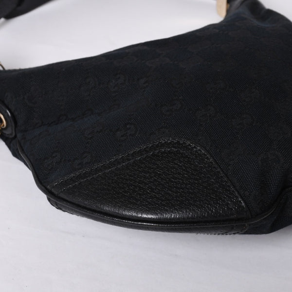 Very good condition GUCCI Gucci one shoulder handbag 162895 002403 GG canvas leather black gold hardware used 4a000192