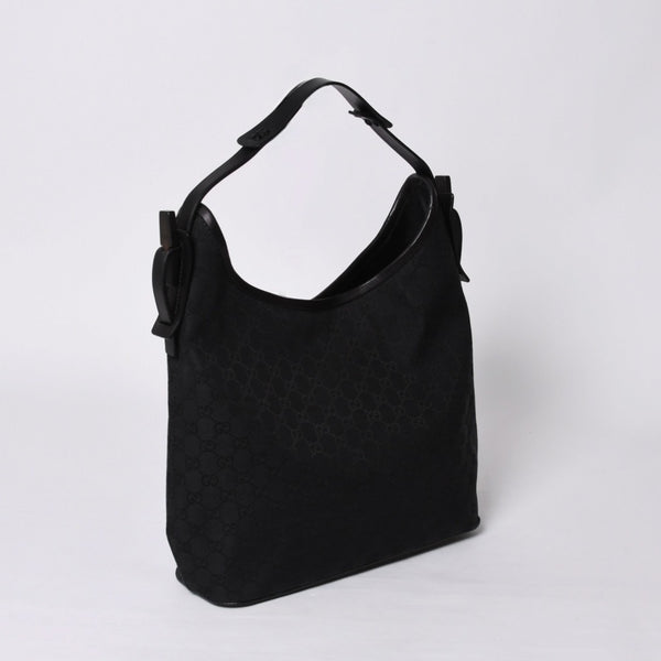 GUCCI グッチ GG Canvas GG キャンバス ショルダーバッグ 106242 イタリア製 ブラック 美品 中古 4a000398