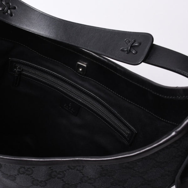GUCCI グッチ GG Canvas GG キャンバス ショルダーバッグ 106242 イタリア製 ブラック 美品 中古 4a000398
