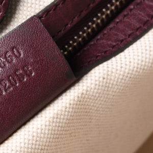 GUCCI グッチ バンブー ハンドバッグ 246860 002058 GGキャンバス レザー ベージュ レッド ゴールド金具 美品 中古 4a000200