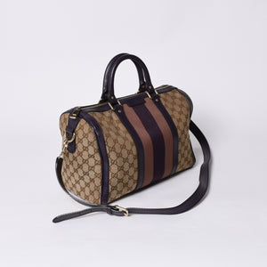 GUCCI Gucci Speedy Handbag Sherry Line 247205 GG Canvas Beige Gold Hardware Good Condition Used 4a000204