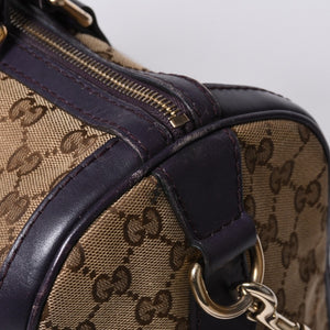 GUCCI Gucci Speedy Handbag Sherry Line 247205 GG Canvas Beige Gold Hardware Good Condition Used 4a000204