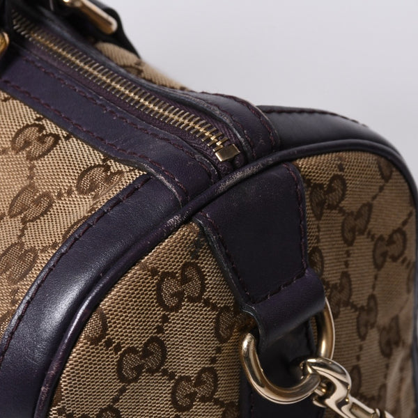 GUCCI Gucci Speedy Handbag Sherry Line 247205 GG Canvas Beige Gold Hardware Good Condition Used 4a000204