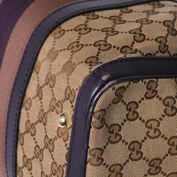 GUCCI Gucci Speedy Handbag Sherry Line 247205 GG Canvas Beige Gold Hardware Good Condition Used 4a000204