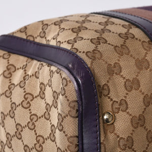GUCCI Gucci Speedy Handbag Sherry Line 247205 GG Canvas Beige Gold Hardware Good Condition Used 4a000204