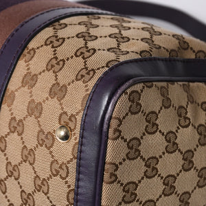 GUCCI Gucci Speedy Handbag Sherry Line 247205 GG Canvas Beige Gold Hardware Good Condition Used 4a000204