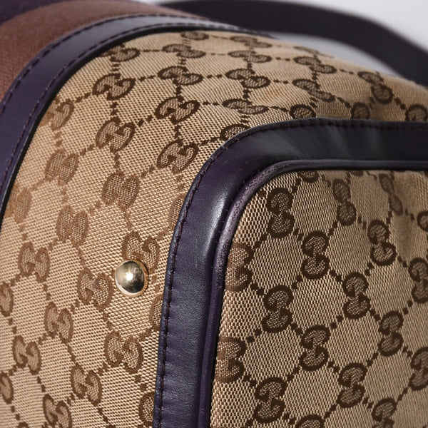 GUCCI Gucci Speedy Handbag Sherry Line 247205 GG Canvas Beige Gold Hardware Good Condition Used 4a000204