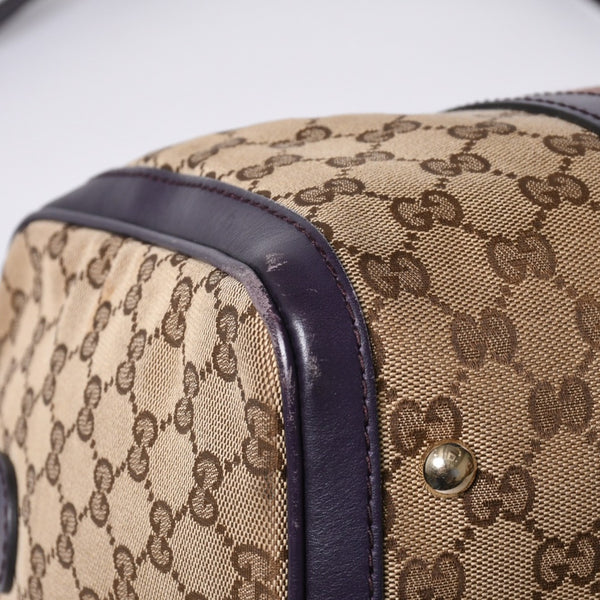 GUCCI Gucci Speedy Handbag Sherry Line 247205 GG Canvas Beige Gold Hardware Good Condition Used 4a000204