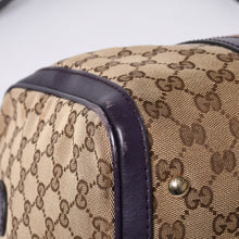 画像をギャラリービューアに読み込む, GUCCI グッチ スピーディー型 ハンドバッグ シェリーライン 247205 GGキャンバス ベージュ ゴールド金具 美品 中古 4a000204