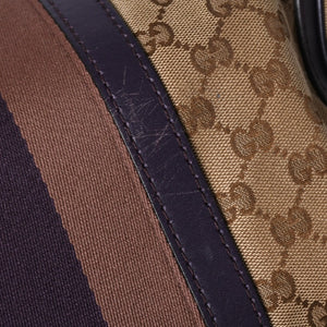 GUCCI Gucci Speedy Handbag Sherry Line 247205 GG Canvas Beige Gold Hardware Good Condition Used 4a000204