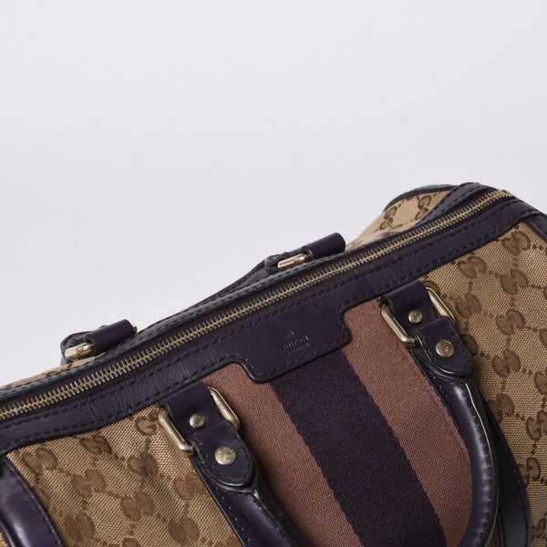 GUCCI Gucci Speedy Handbag Sherry Line 247205 GG Canvas Beige Gold Hardware Good Condition Used 4a000204