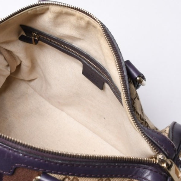 GUCCI Gucci Speedy Handbag Sherry Line 247205 GG Canvas Beige Gold Hardware Good Condition Used 4a000204