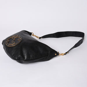 GUCCI Gucci One Shoulder Bag 121546 Double G GG Logo Leather Black Gold Hardware Good Condition Used 4a000189