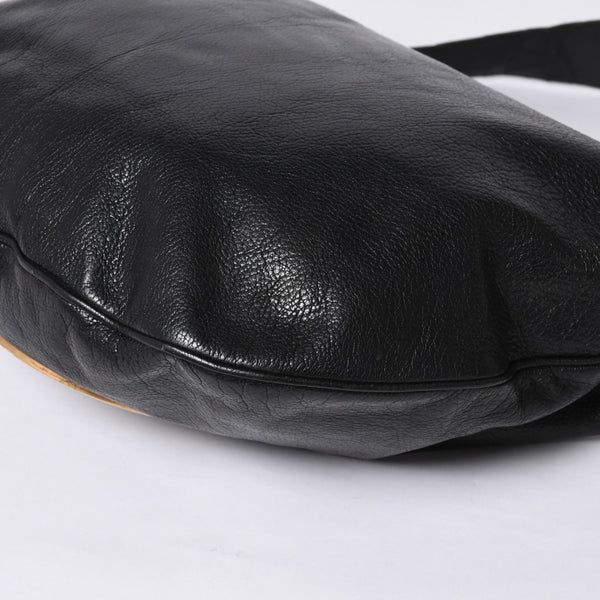 GUCCI Gucci One Shoulder Bag 121546 Double G GG Logo Leather Black Gold Hardware Good Condition Used 4a000189