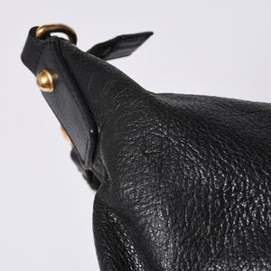 GUCCI Gucci One Shoulder Bag 121546 Double G GG Logo Leather Black Gold Hardware Good Condition Used 4a000189