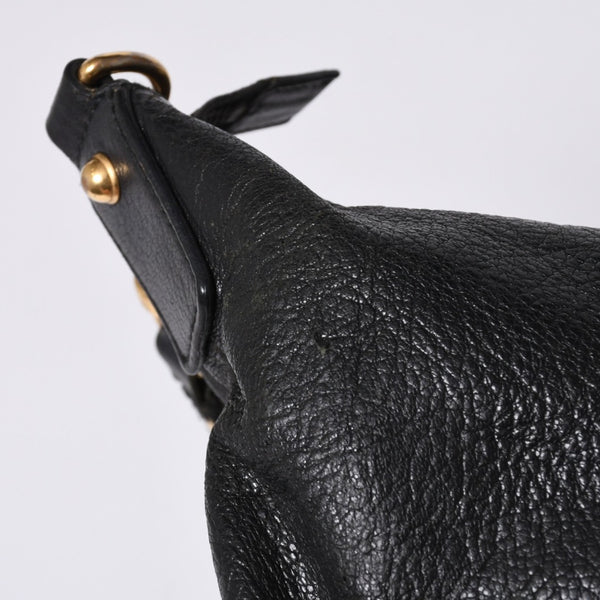 GUCCI Gucci One Shoulder Bag 121546 Double G GG Logo Leather Black Gold Hardware Good Condition Used 4a000189