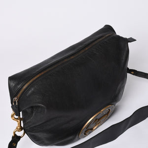 GUCCI Gucci One Shoulder Bag 121546 Double G GG Logo Leather Black Gold Hardware Good Condition Used 4a000189