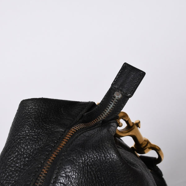 GUCCI Gucci One Shoulder Bag 121546 Double G GG Logo Leather Black Gold Hardware Good Condition Used 4a000189
