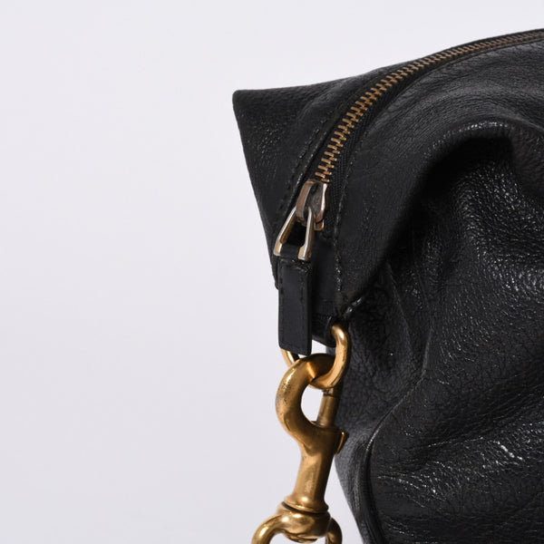 GUCCI Gucci One Shoulder Bag 121546 Double G GG Logo Leather Black Gold Hardware Good Condition Used 4a000189