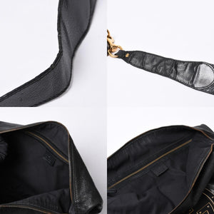 GUCCI Gucci One Shoulder Bag 121546 Double G GG Logo Leather Black Gold Hardware Good Condition Used 4a000189