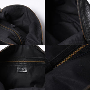 GUCCI Gucci One Shoulder Bag 121546 Double G GG Logo Leather Black Gold Hardware Good Condition Used 4a000189