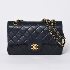 CHANEL CHANEL Matelasse 23 W Flap W Chain Shoulder Bag No. 2 Coco Mark Lambskin Navy Good Condition Used 4a000502