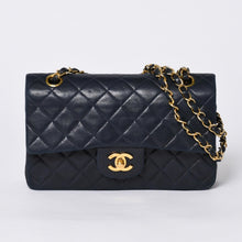 画像をギャラリービューアに読み込む, CHANEL シャネル マトラッセ23 Wフラップ Wチェーンショルダーバッグ 2番台 ココマーク ラムスキン ネイビー 美品 中古 4a000502