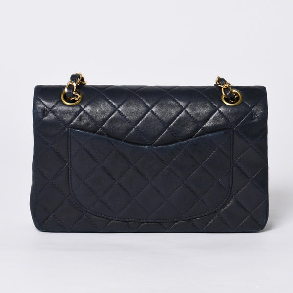 CHANEL CHANEL Matelasse 23 W Flap W Chain Shoulder Bag No. 2 Coco Mark Lambskin Navy Good Condition Used 4a000502