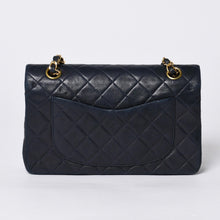 画像をギャラリービューアに読み込む, CHANEL シャネル マトラッセ23 Wフラップ Wチェーンショルダーバッグ 2番台 ココマーク ラムスキン ネイビー 美品 中古 4a000502