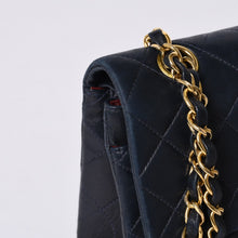 画像をギャラリービューアに読み込む, CHANEL シャネル マトラッセ23 Wフラップ Wチェーンショルダーバッグ 2番台 ココマーク ラムスキン ネイビー 美品 中古 4a000502