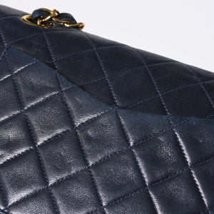 CHANEL CHANEL Matelasse 23 W Flap W Chain Shoulder Bag No. 2 Coco Mark Lambskin Navy Good Condition Used 4a000502