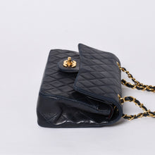 画像をギャラリービューアに読み込む, CHANEL シャネル マトラッセ23 Wフラップ Wチェーンショルダーバッグ 2番台 ココマーク ラムスキン ネイビー 美品 中古 4a000502