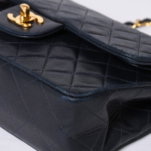 CHANEL CHANEL Matelasse 23 W Flap W Chain Shoulder Bag No. 2 Coco Mark Lambskin Navy Good Condition Used 4a000502