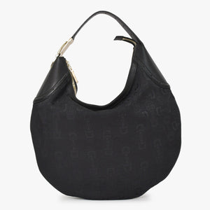 Very Good Condition GUCCI Gucci Hobo One Shoulder Handbag 145764 002056 GG Canvas Leather Black Used 4a000202