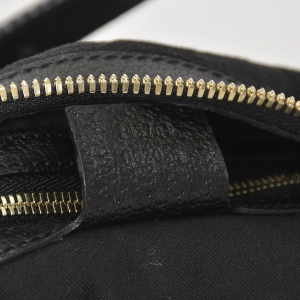 Very Good Condition GUCCI Gucci Hobo One Shoulder Handbag 145764 002056 GG Canvas Leather Black Used 4a000202
