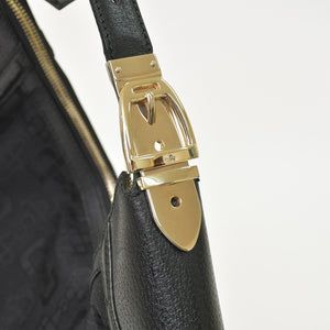 Very Good Condition GUCCI Gucci Hobo One Shoulder Handbag 145764 002056 GG Canvas Leather Black Used 4a000202