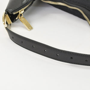 Very Good Condition GUCCI Gucci Hobo One Shoulder Handbag 145764 002056 GG Canvas Leather Black Used 4a000202