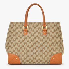 Very good condition GUCCI Gucci handbag 120897 001998 GG canvas leather beige gold hardware used 4a000207