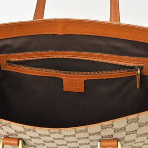 Very good condition GUCCI Gucci handbag 120897 001998 GG canvas leather beige gold hardware used 4a000207