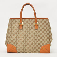 画像をギャラリービューアに読み込む, 極美品 GUCCI グッチ ハンドバッグ 120897 001998 GGキャンバス レザー べージュ ゴールド金具 中古 4a000207